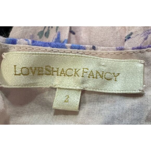 LoveShackFancy Ross Dress Floral Print Long Sleeve Mini Dress Pink Size 2 - Picture 6 of 9